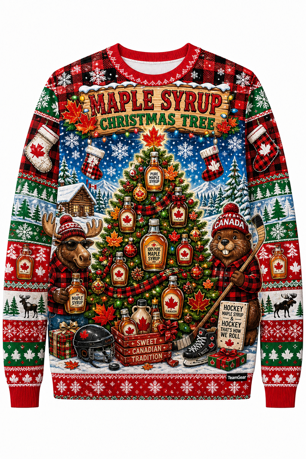 Maple Syrup Christmas Tree Ugly Christmas Sweater design