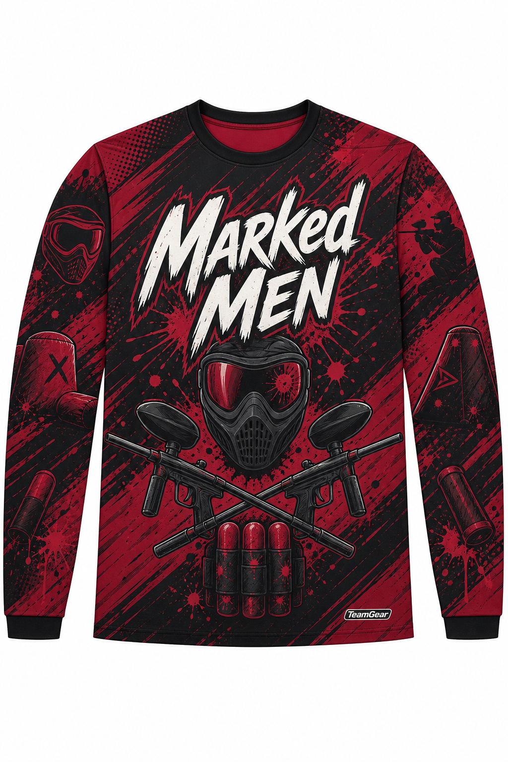 Marked Men Crimson Long Sleeve Paintball Jersey design