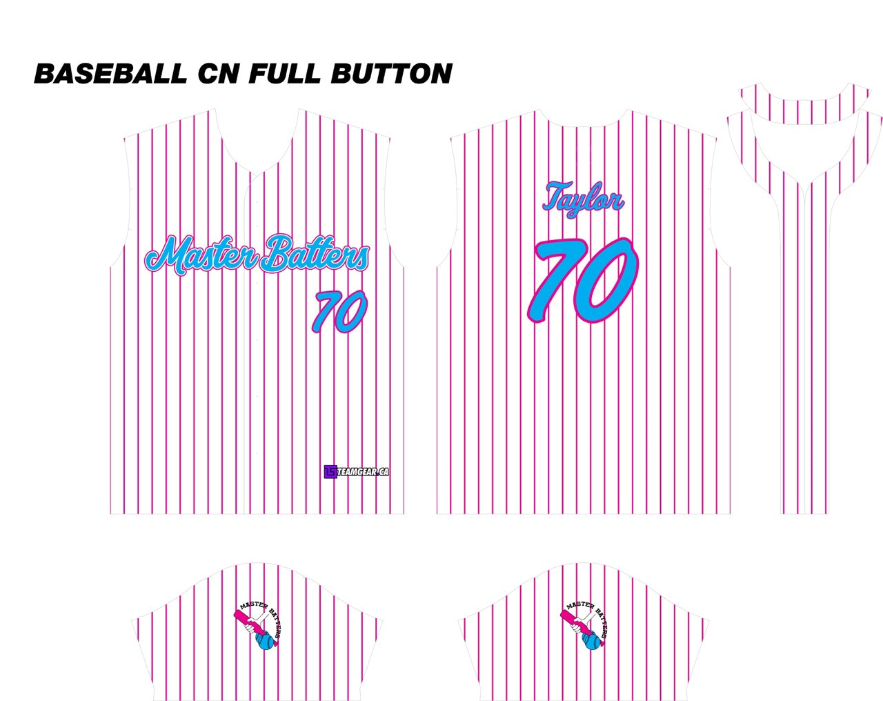 Pink Pinstripe Baseball Jersey design