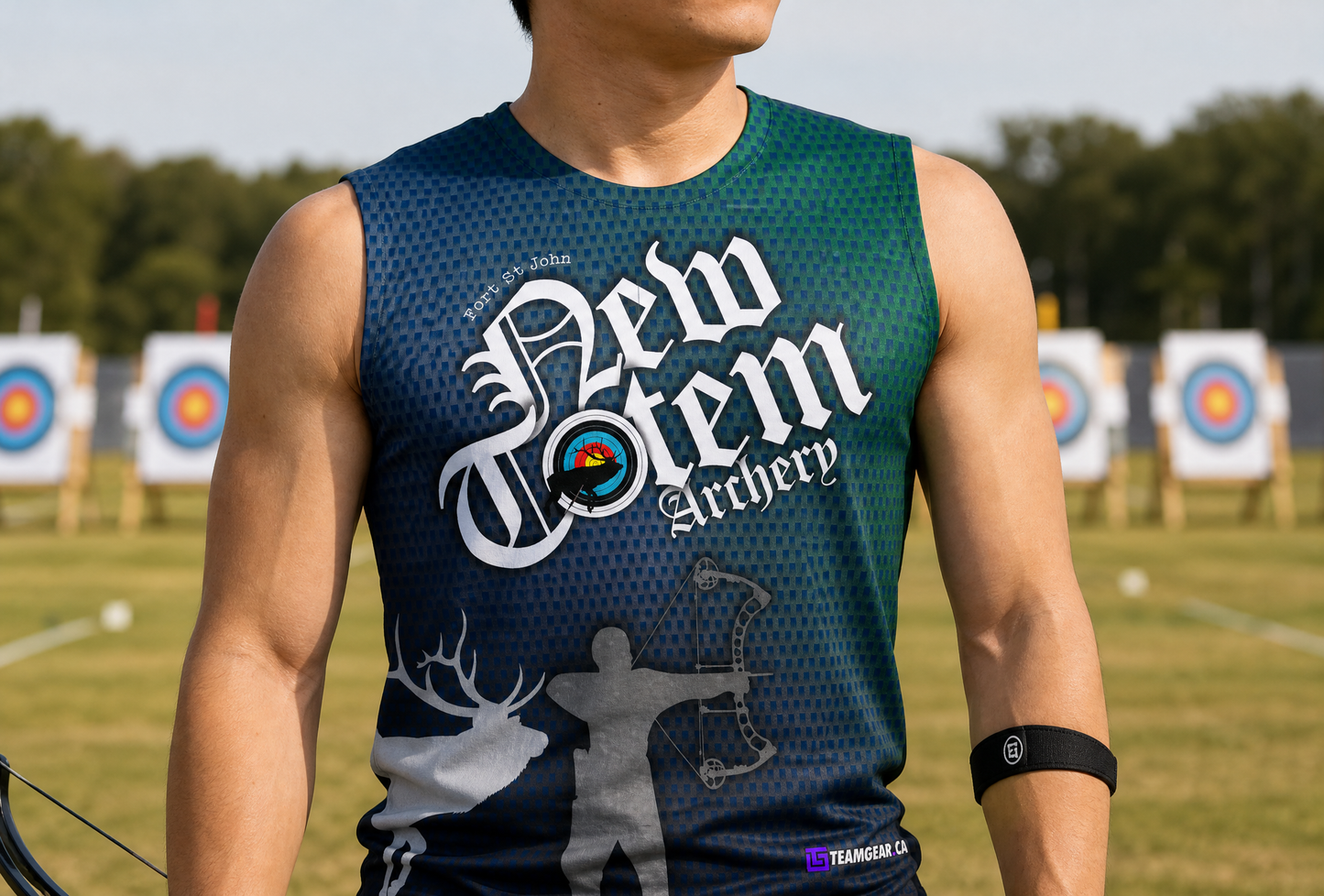 MENS Archery Hoodie — custom archery hoodie worn on model — TeamGear Canada