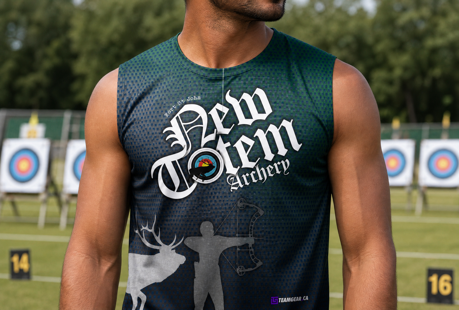 MENS Archery T-shirt Jersey — custom archery jersey worn on model — TeamGear Canada