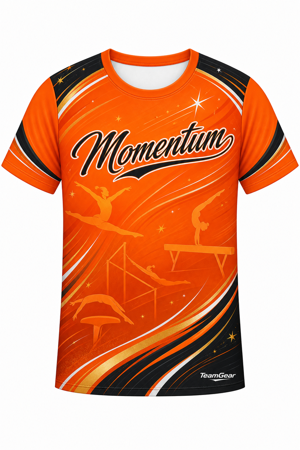 Momentum Orange Gymnastics Jersey with name and number