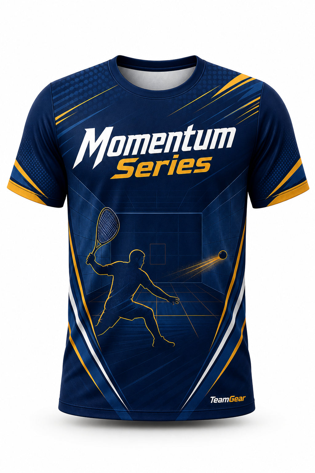 Momentum Series Navy Racquetball Jersey - front and back view