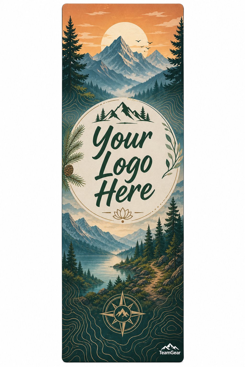 Mountain Retreat Custom Yoga Mat — custom yoga mat flat design — TeamGear Canada