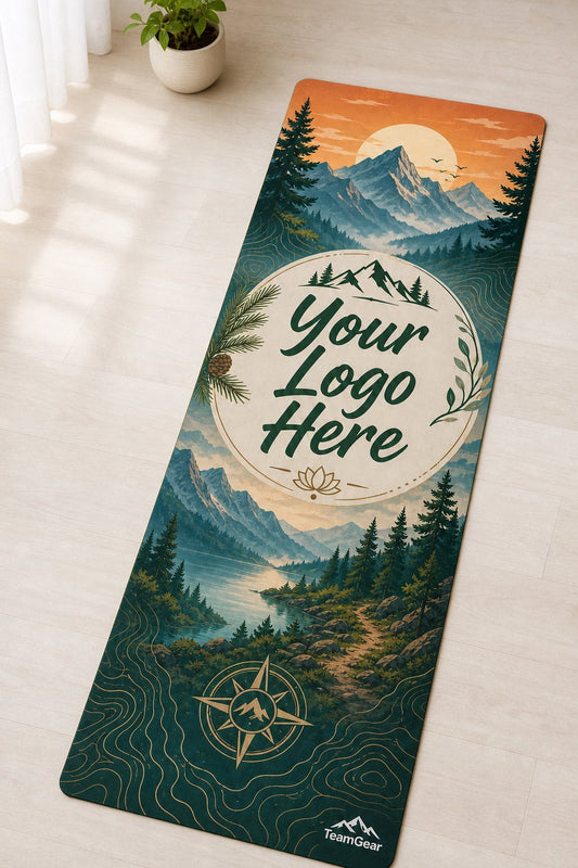 Mountain Retreat Custom Yoga Mat — custom yoga mat studio product photo — TeamGear Canada