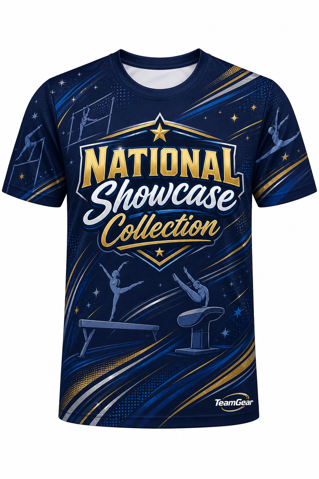 National Showcase Collection Navy Gymnastics Jersey with name and number