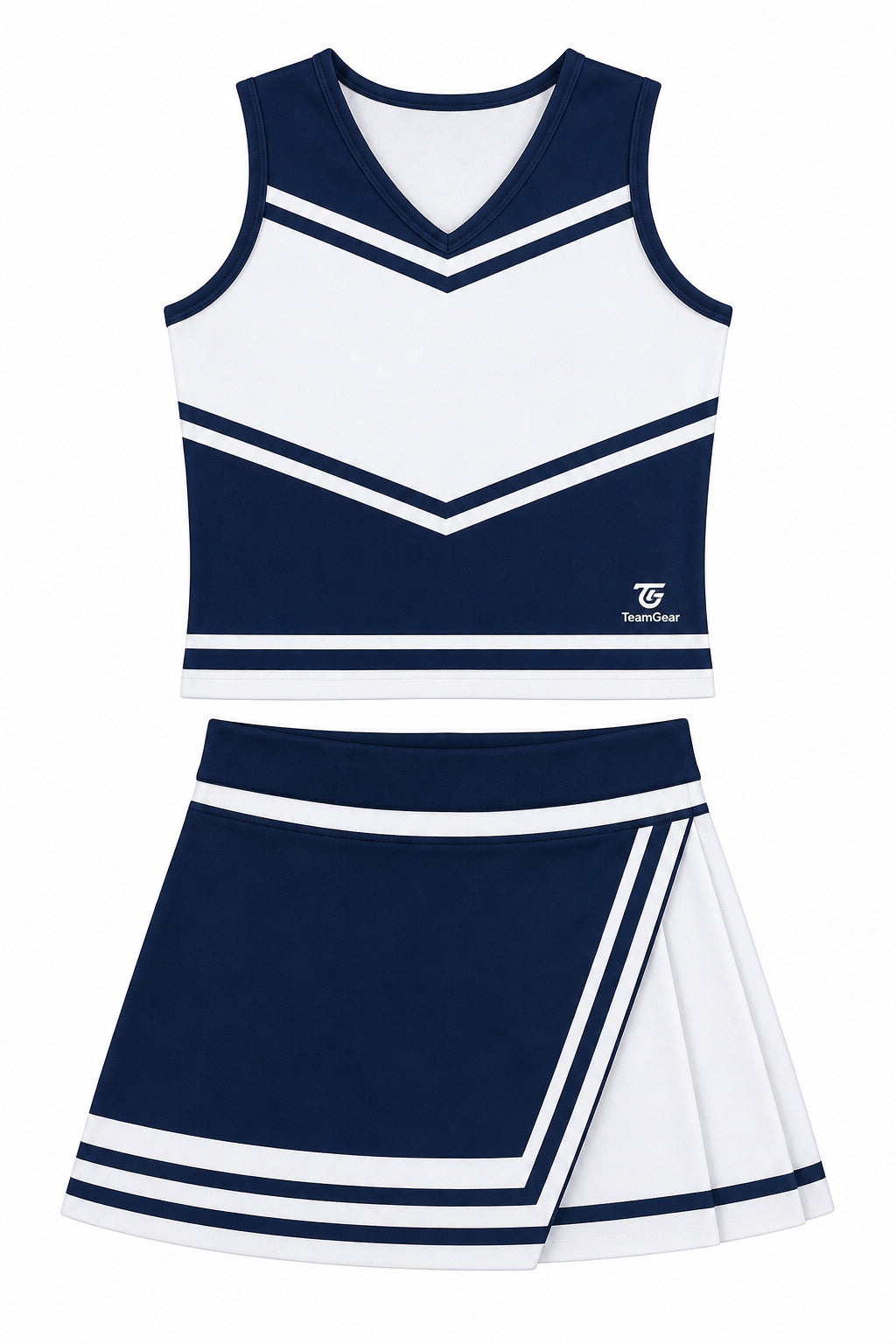 Navy and White Cheerleading Uniform design