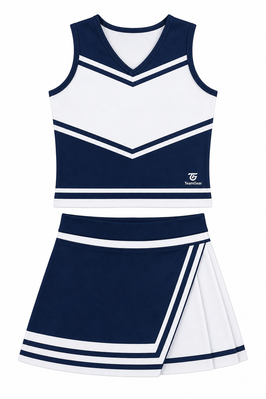 Navy and White Cheerleading Uniform design