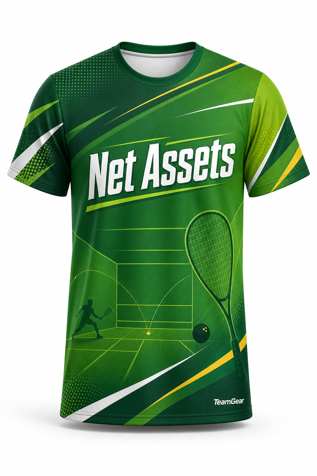 Net Assets Green Squash Jersey - front and back view
