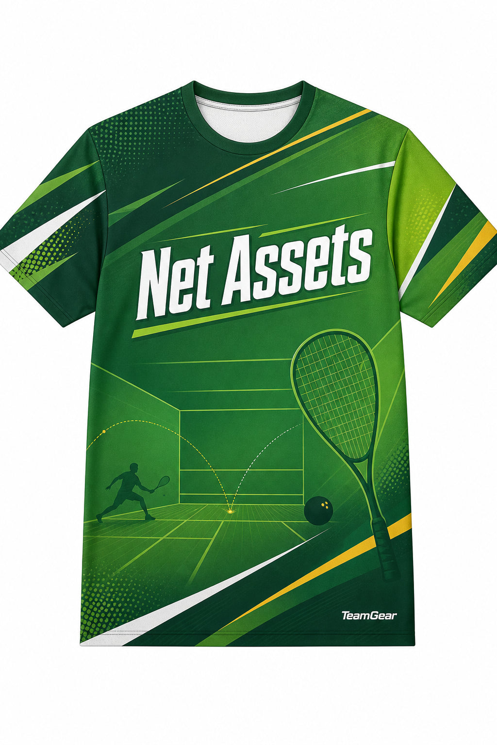 Net Assets Green Squash Jersey with name and number