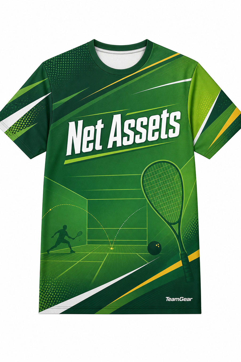 Net Assets Green Squash Jersey with name and number