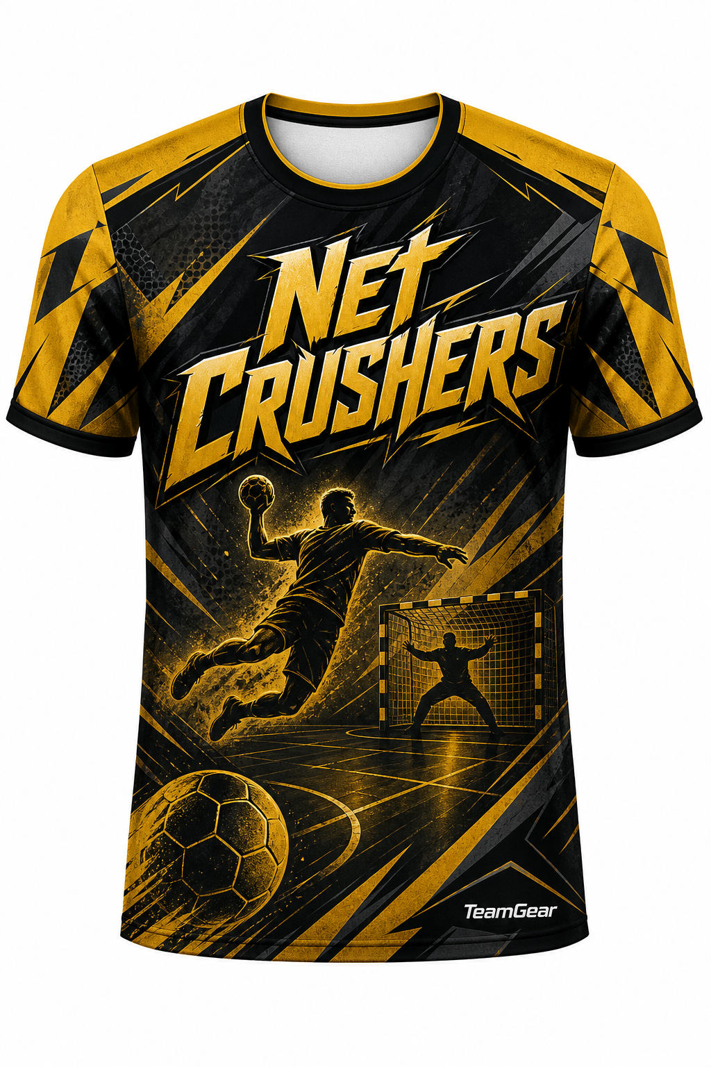 Net Crushers Gold Handball Jersey design