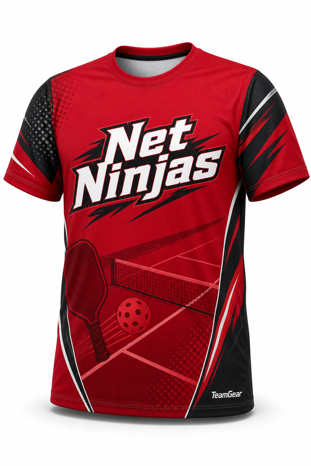 Net Ninjas Crimson Pickleball Jersey - front and back view