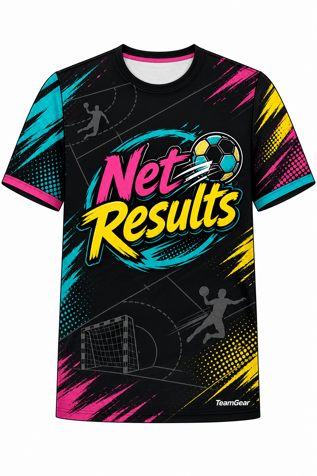 Net Results Black Handball Jersey design