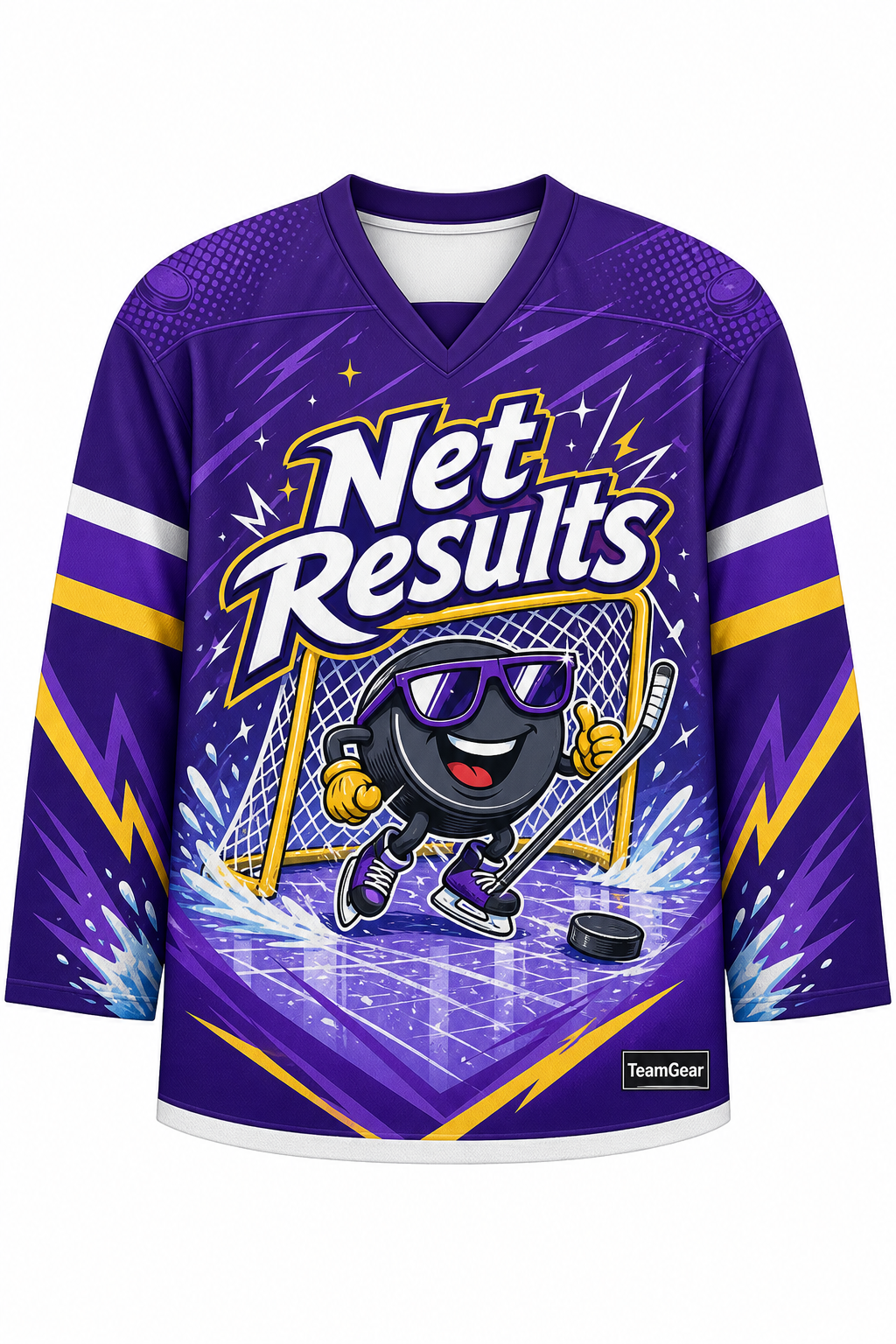 Net Results Purple Hockey Jersey design