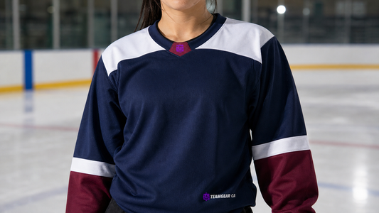 NHL Inspired Hockey Jersey: Colorado Avalanche Navy — custom hockey jersey worn on model — TeamGear Canada