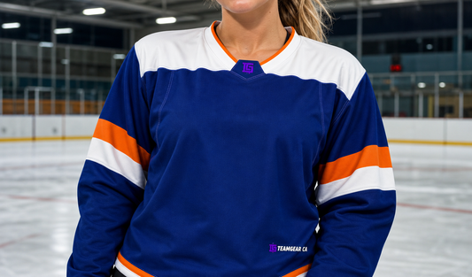 NHL Inspired Hockey Jersey: New York Islanders 3rd Alternate — custom hockey jersey worn on model — TeamGear Canada