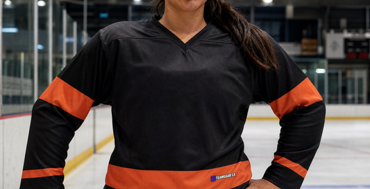 NHL Inspired Hockey Jersey: Philadelphia Flyers Black Stadium Series — custom hockey jersey worn on model — TeamGear Canada