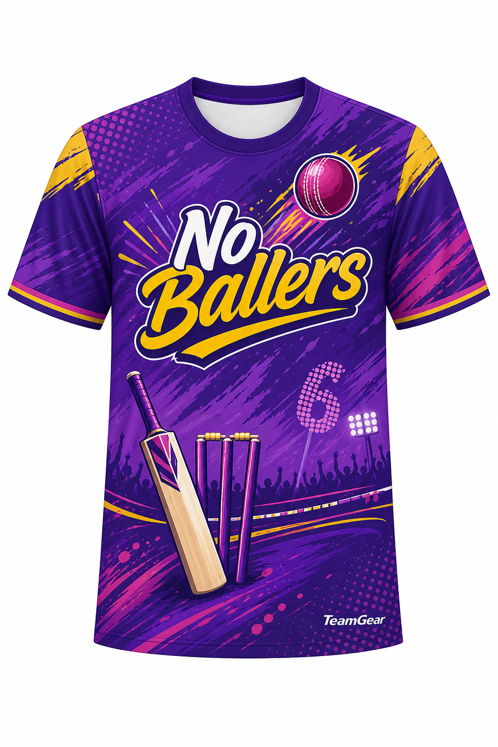 No Ballers Purple Cricket Jersey design