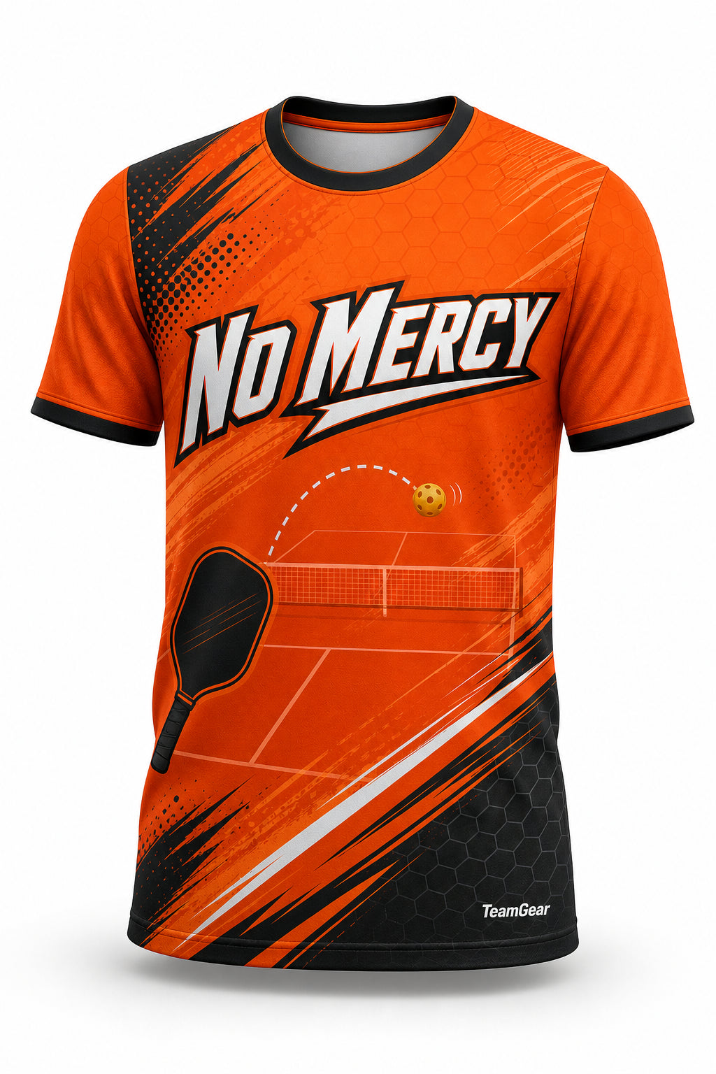 No Mercy Orange Pickleball Jersey - front and back view