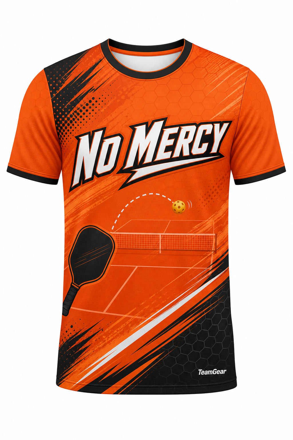 No Mercy Orange Pickleball Jersey with name and number