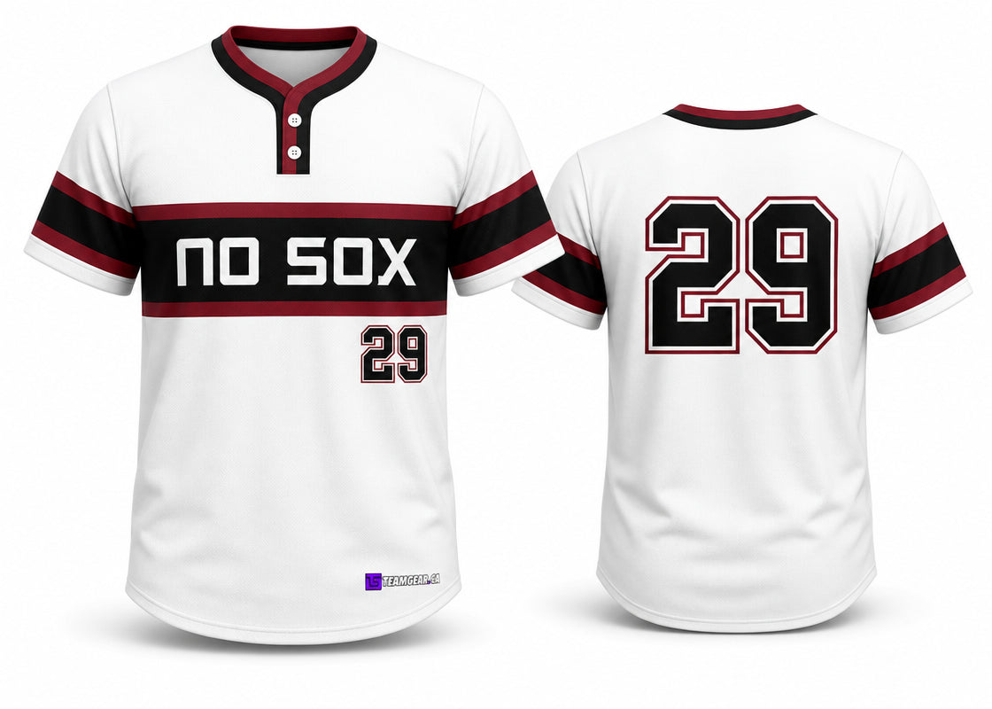 No Sox Softball Jersey - front and back view