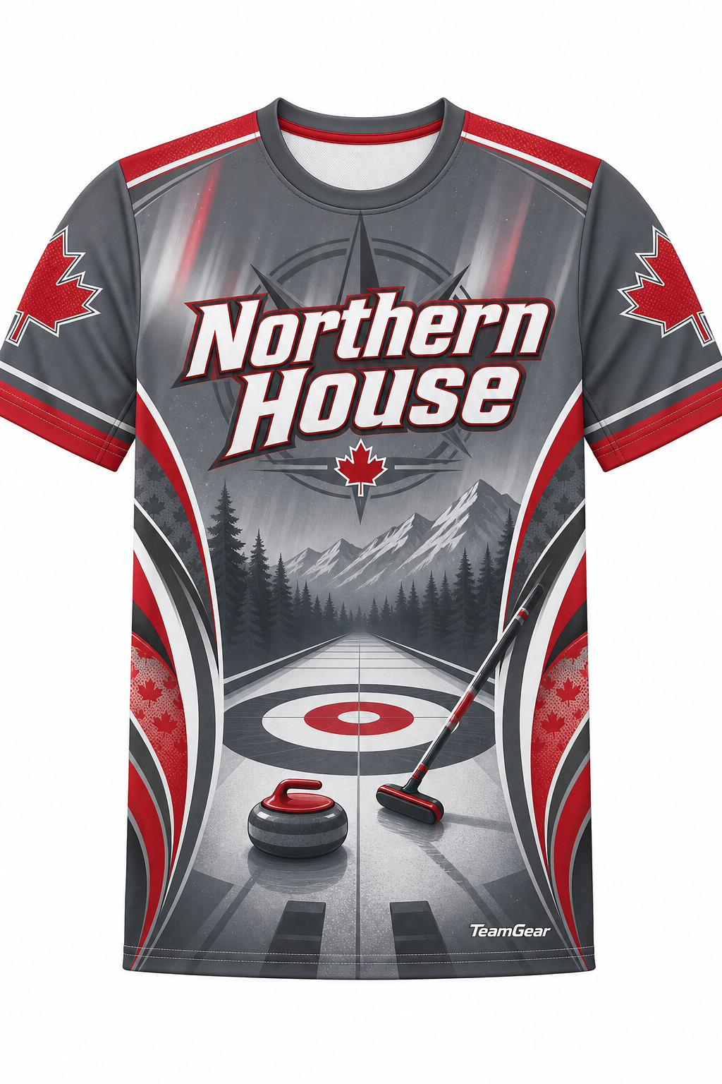 Northern House Grey Curling Jersey design