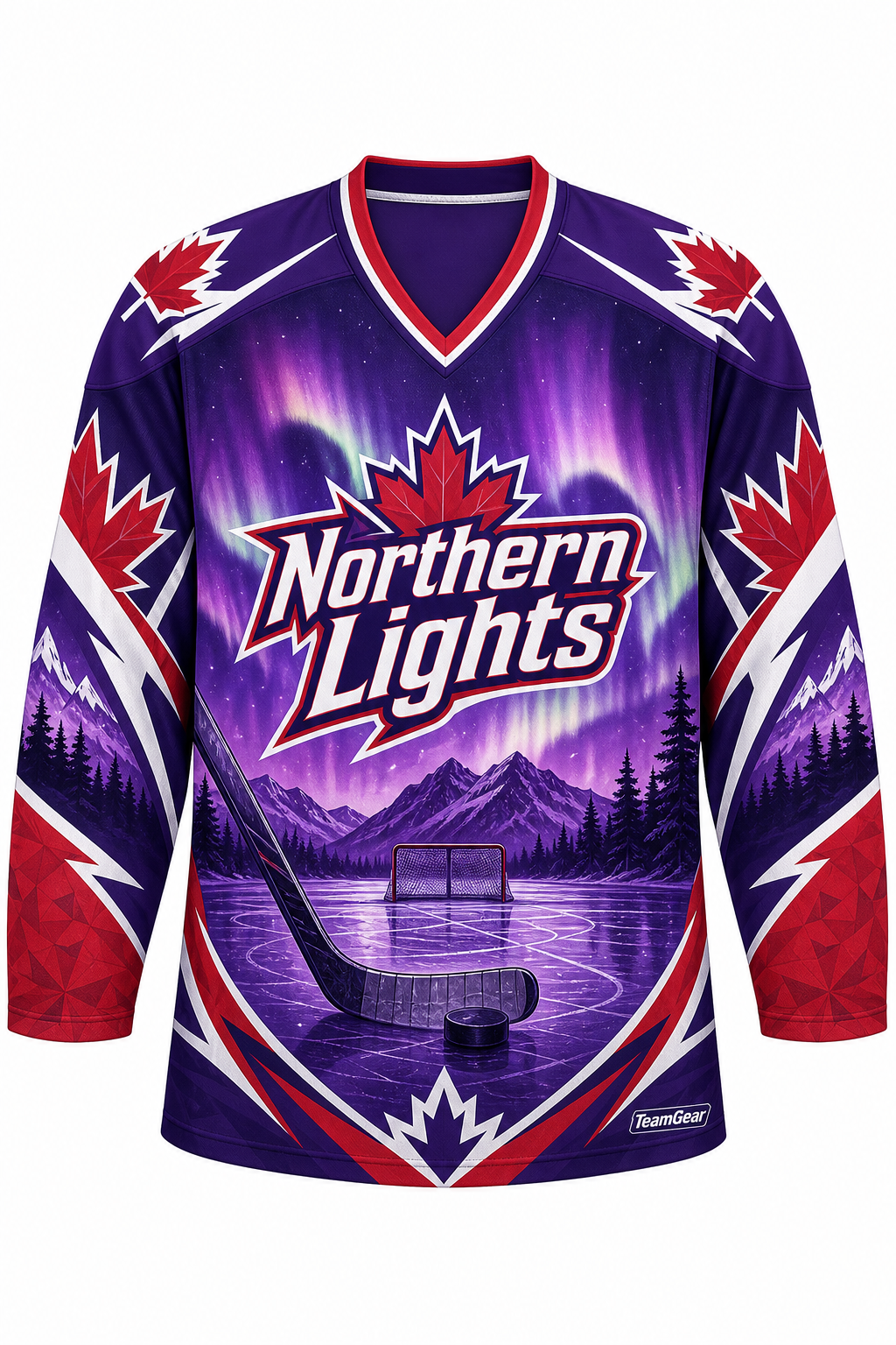 Northern Lights Purple Hockey Jersey design