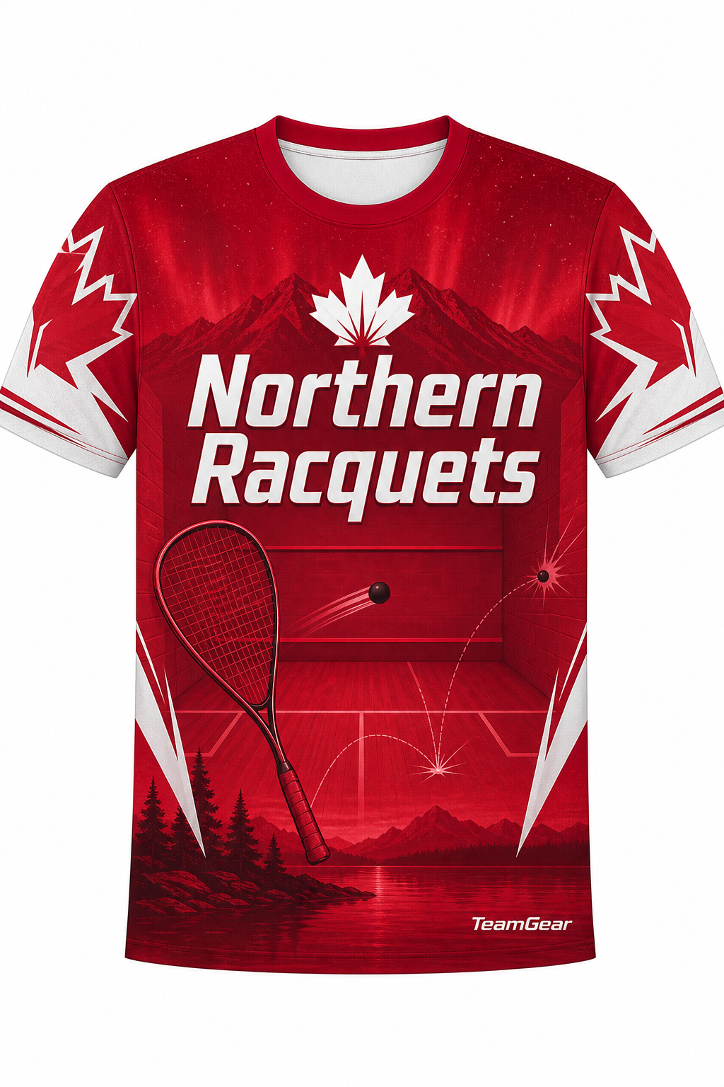 Northern Racquets Crimson Squash Jersey with name and number