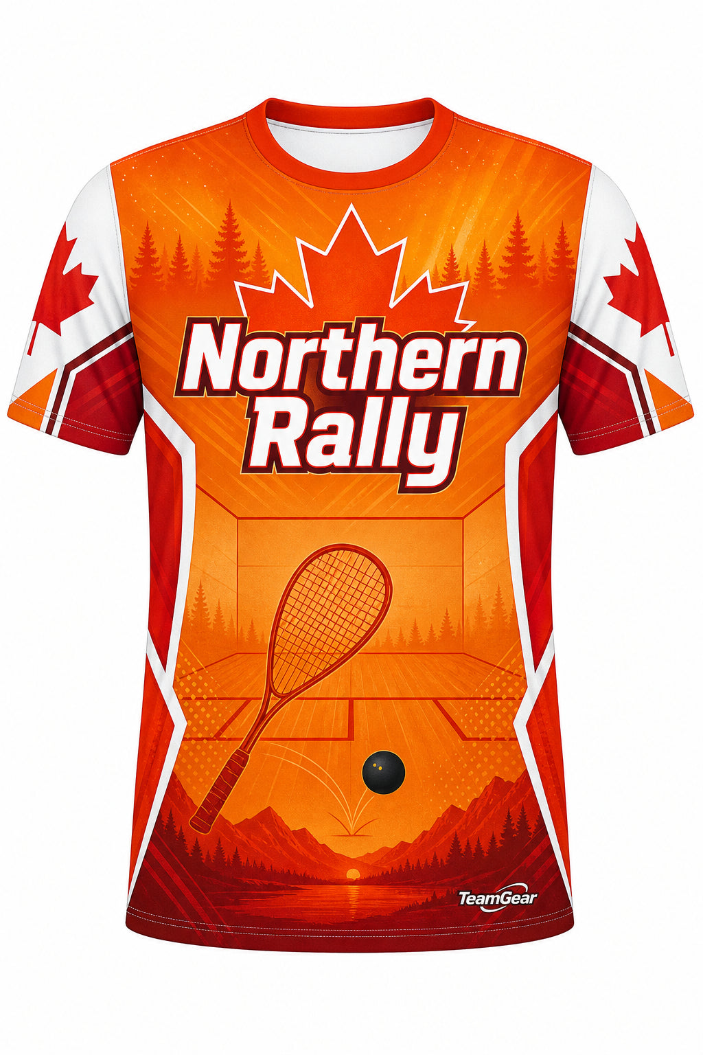Northern Rally Orange Squash Jersey with name and number
