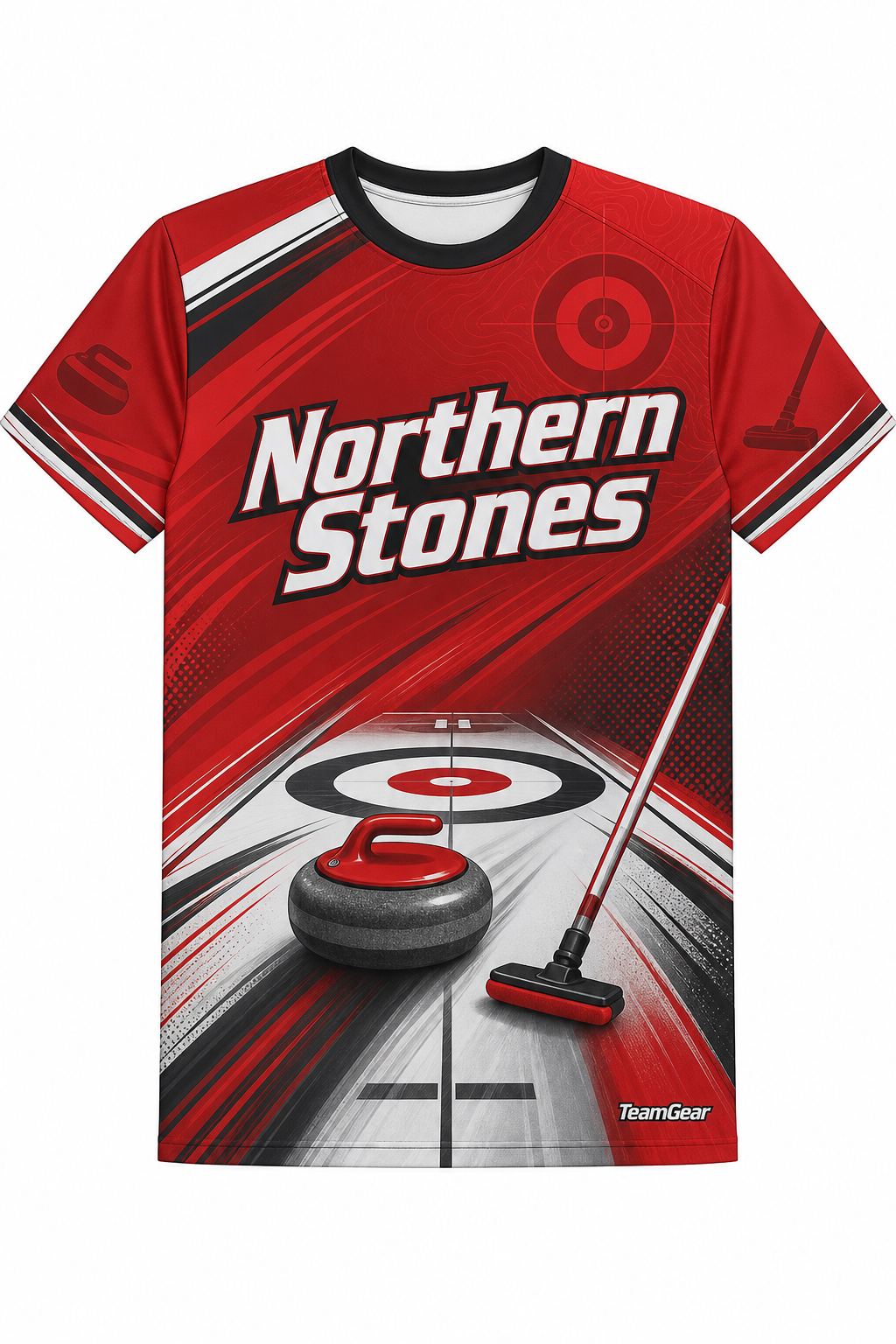 Northern Stones Red Curling Jersey design