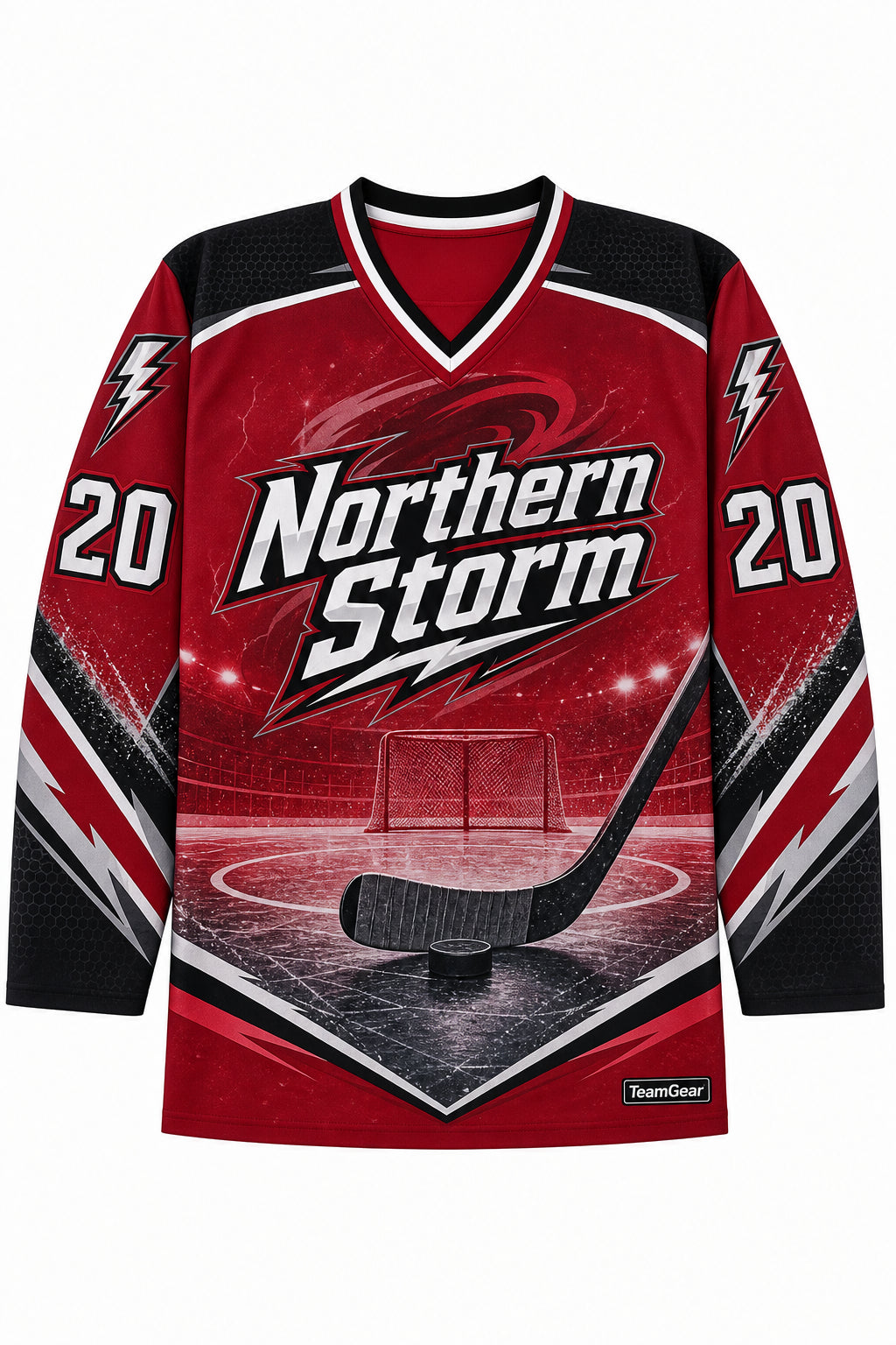Northern Storm Crimson Hockey Jersey design
