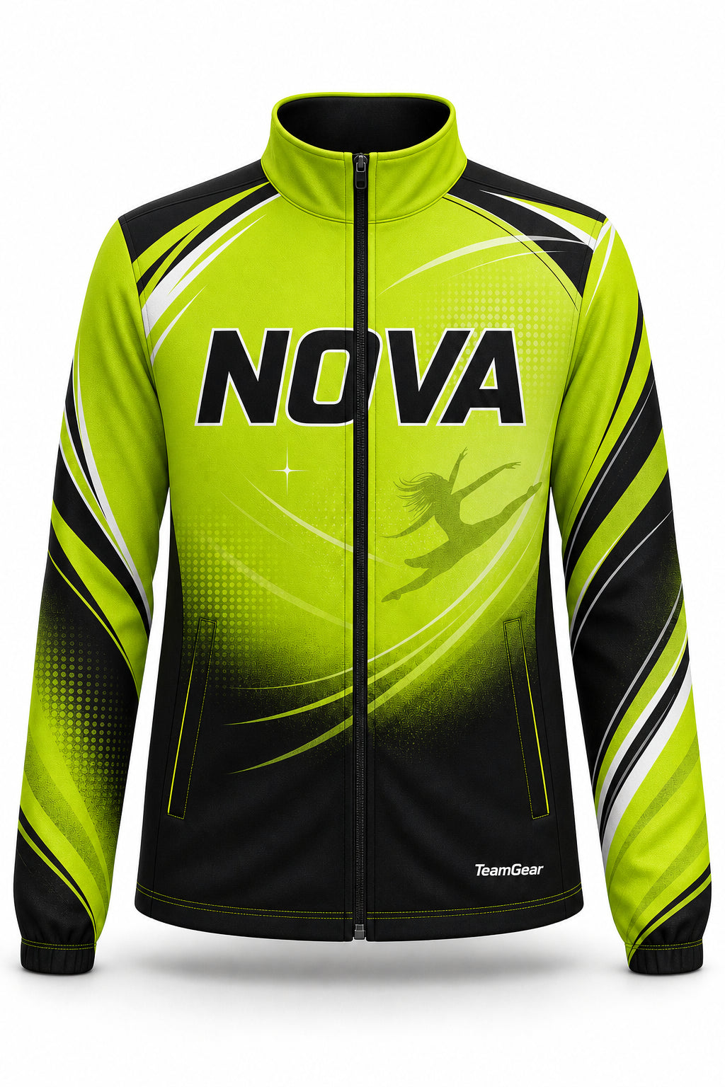 Nova Lime Dance Jacket - front and back view