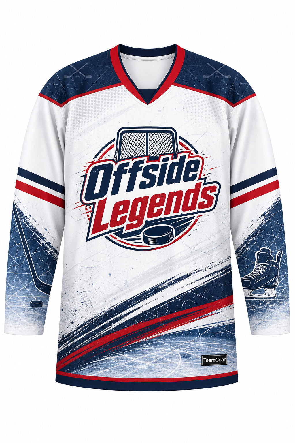 Offside Legends White Hockey Jersey design