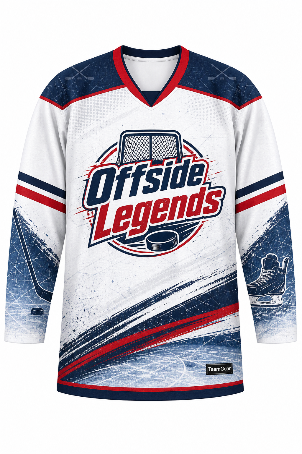 Offside Legends White Hockey Jersey design