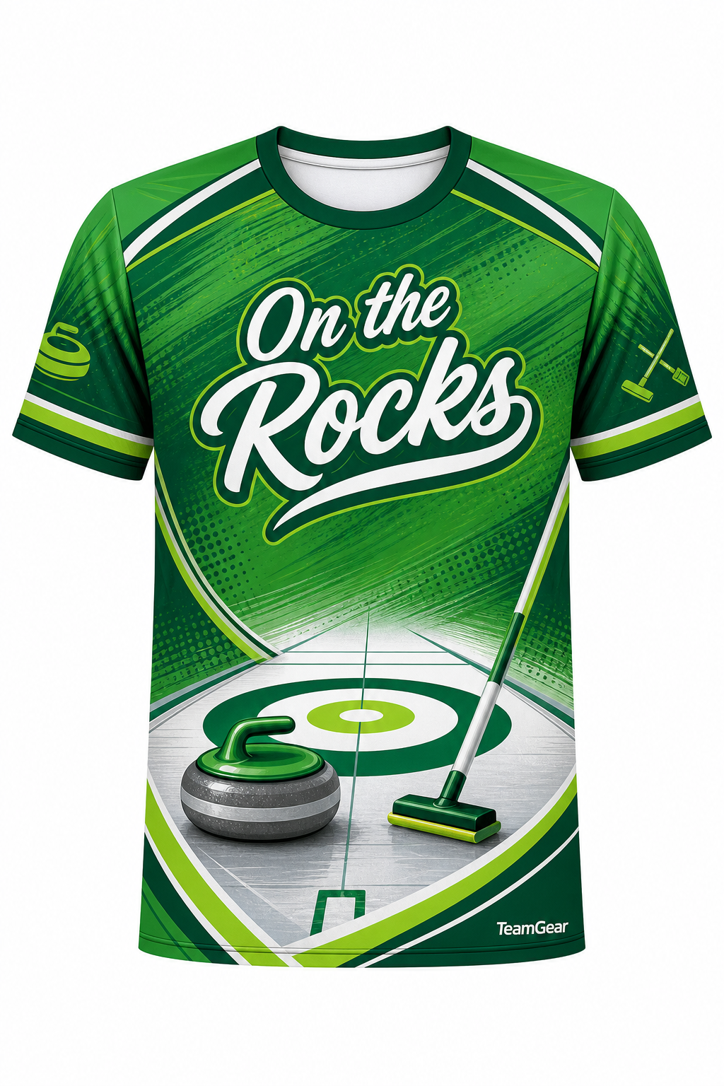 On the Rocks Green Curling Jersey design