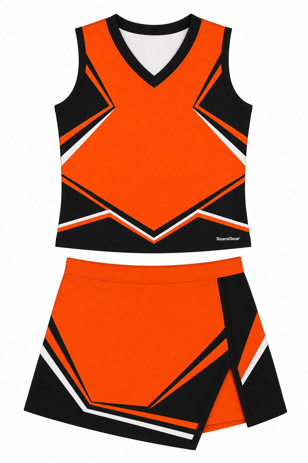 Orange and Black Cheerleading Uniform design
