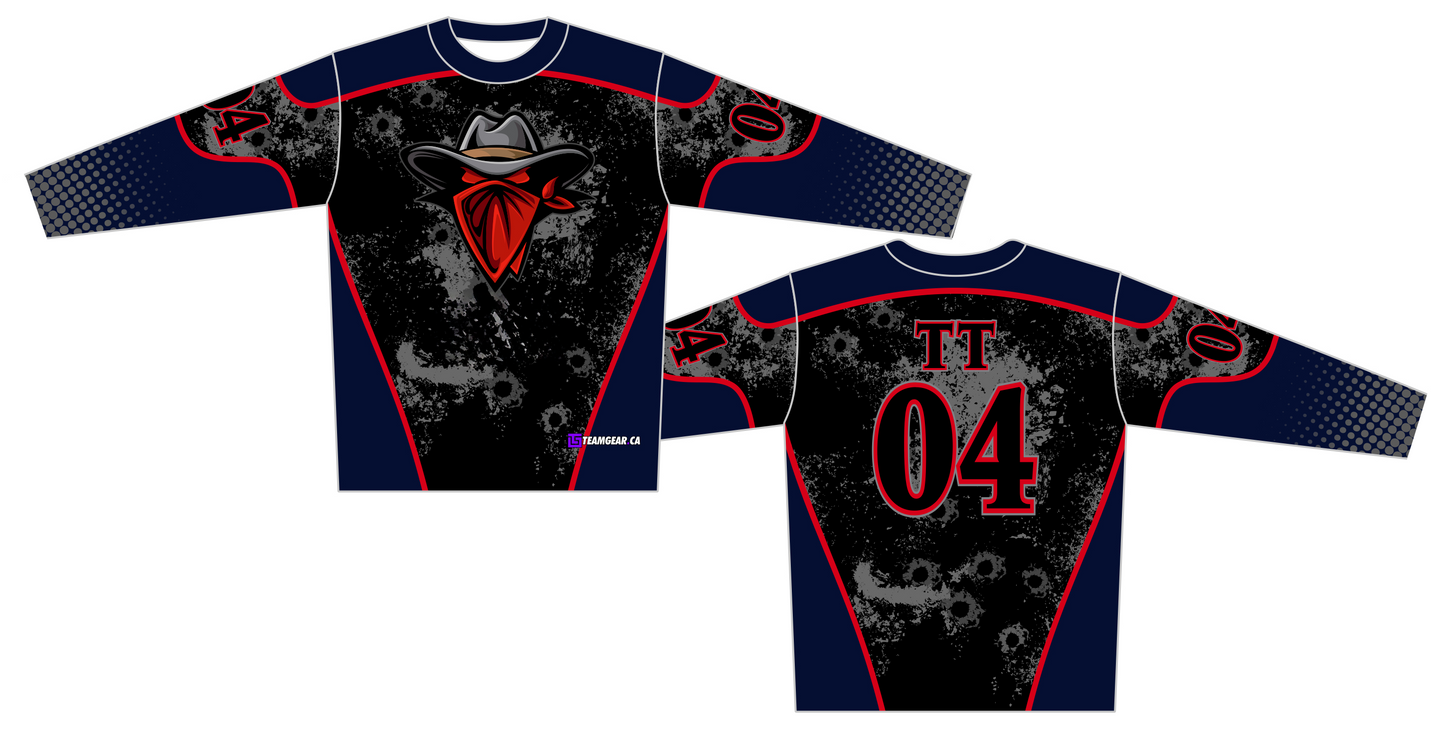 Outlaws Paintball Jersey with masked villain logo on front