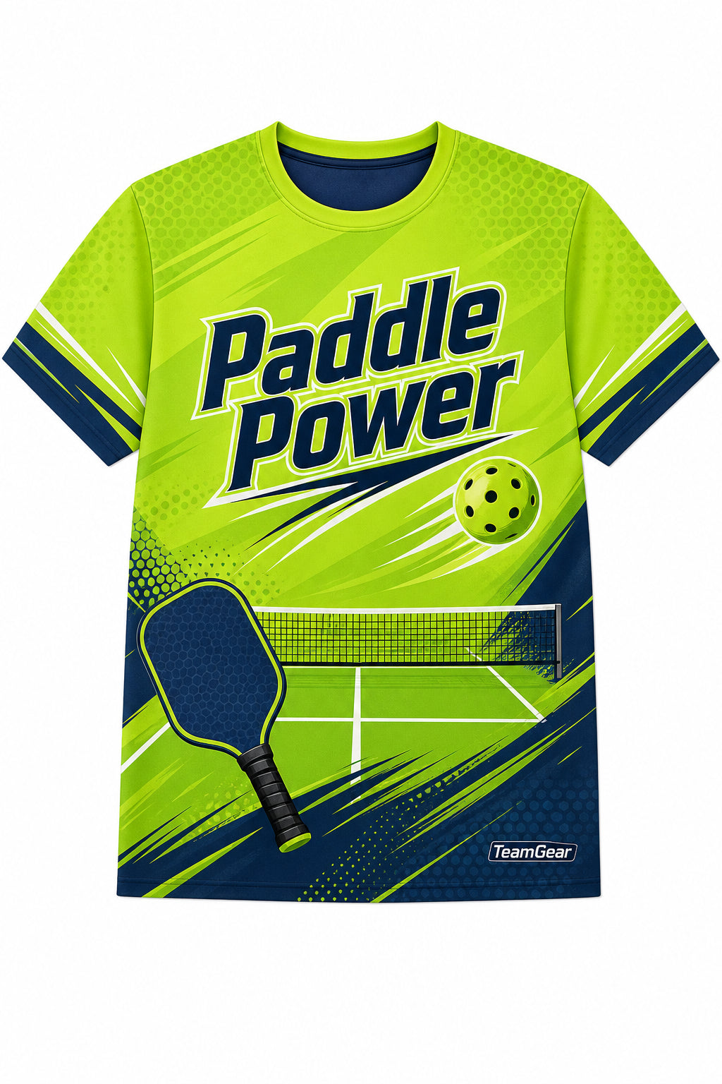 Paddle Power Lime Pickleball Jersey with name and number
