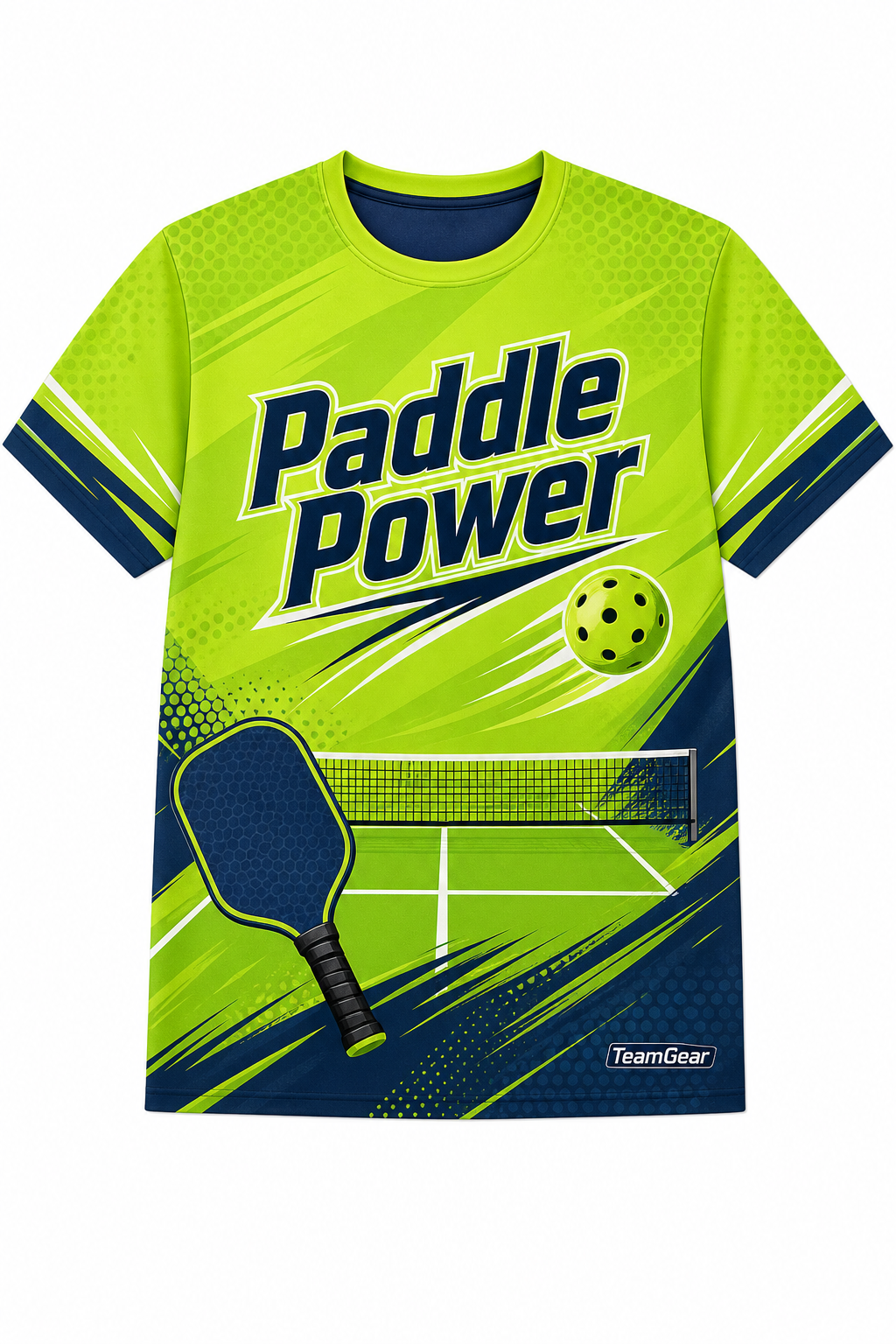 Paddle Power Lime Pickleball Jersey with name and number