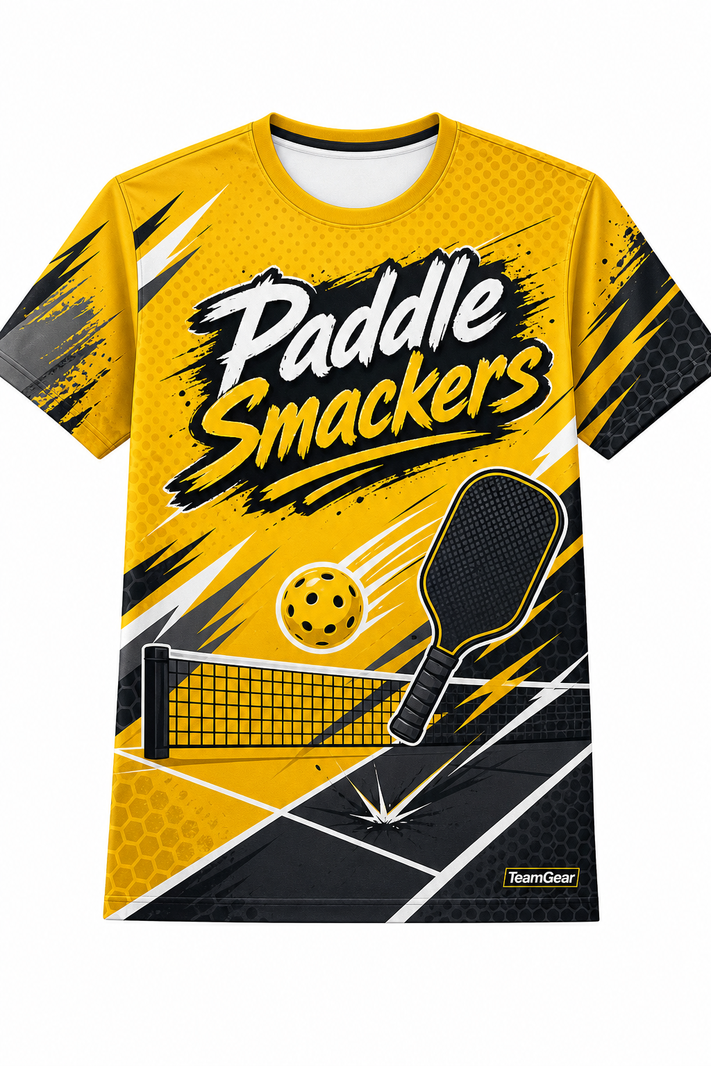 Paddle Smackers Gold Pickleball Jersey with name and number