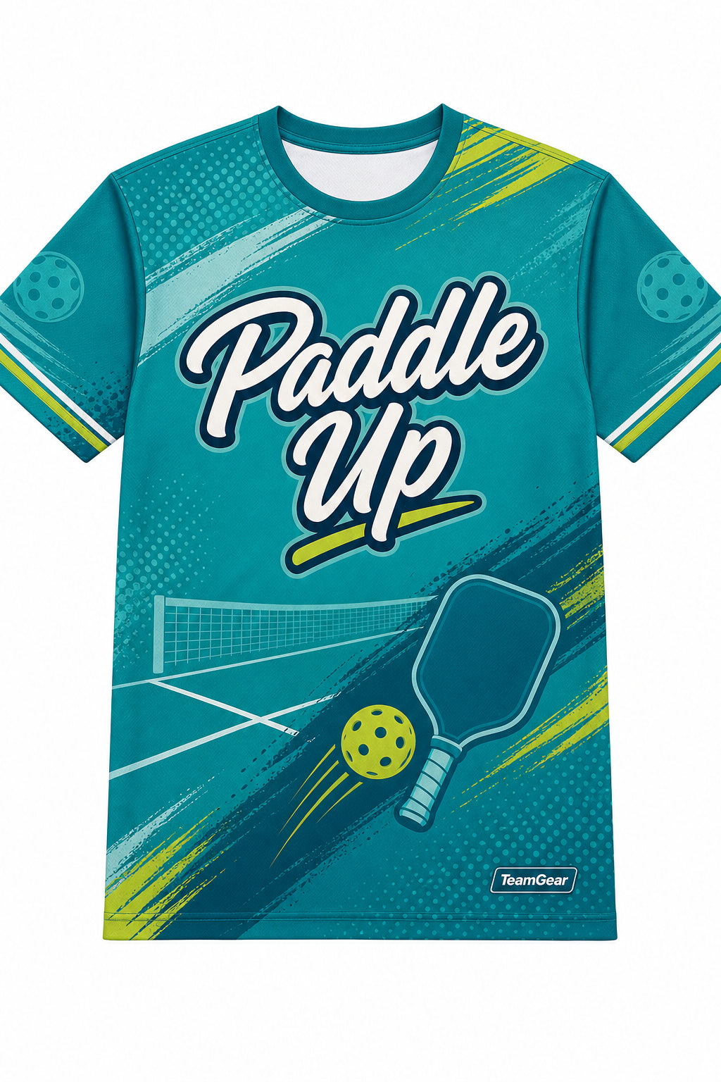Paddle Up Teal Pickleball Jersey with name and number