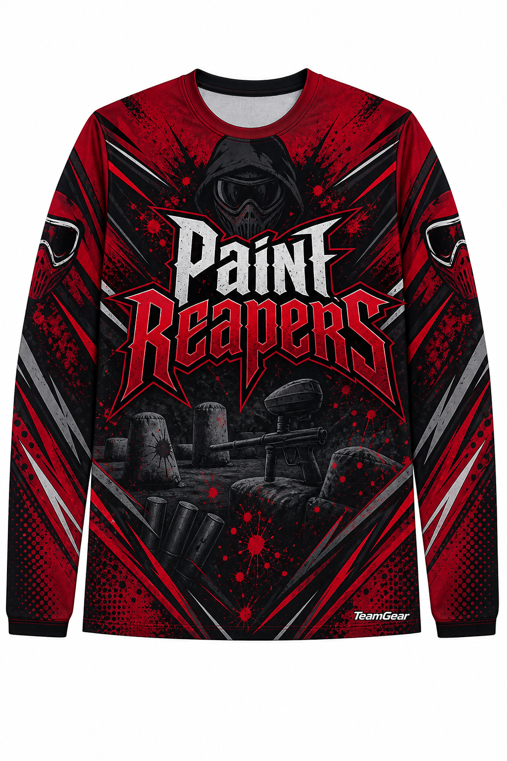 Paint Reapers Crimson Long Sleeve Paintball Jersey design