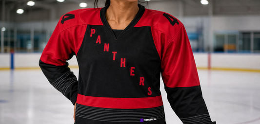 Panthers Hockey Jersey — custom hockey jersey worn on model — TeamGear Canada