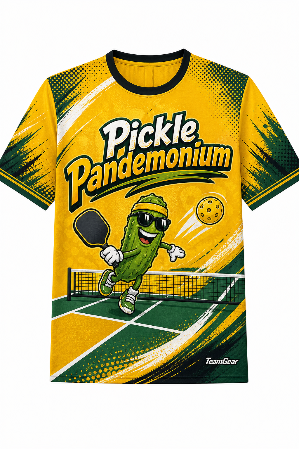 Pickle Pandemonium Gold Pickleball Jersey with name and number