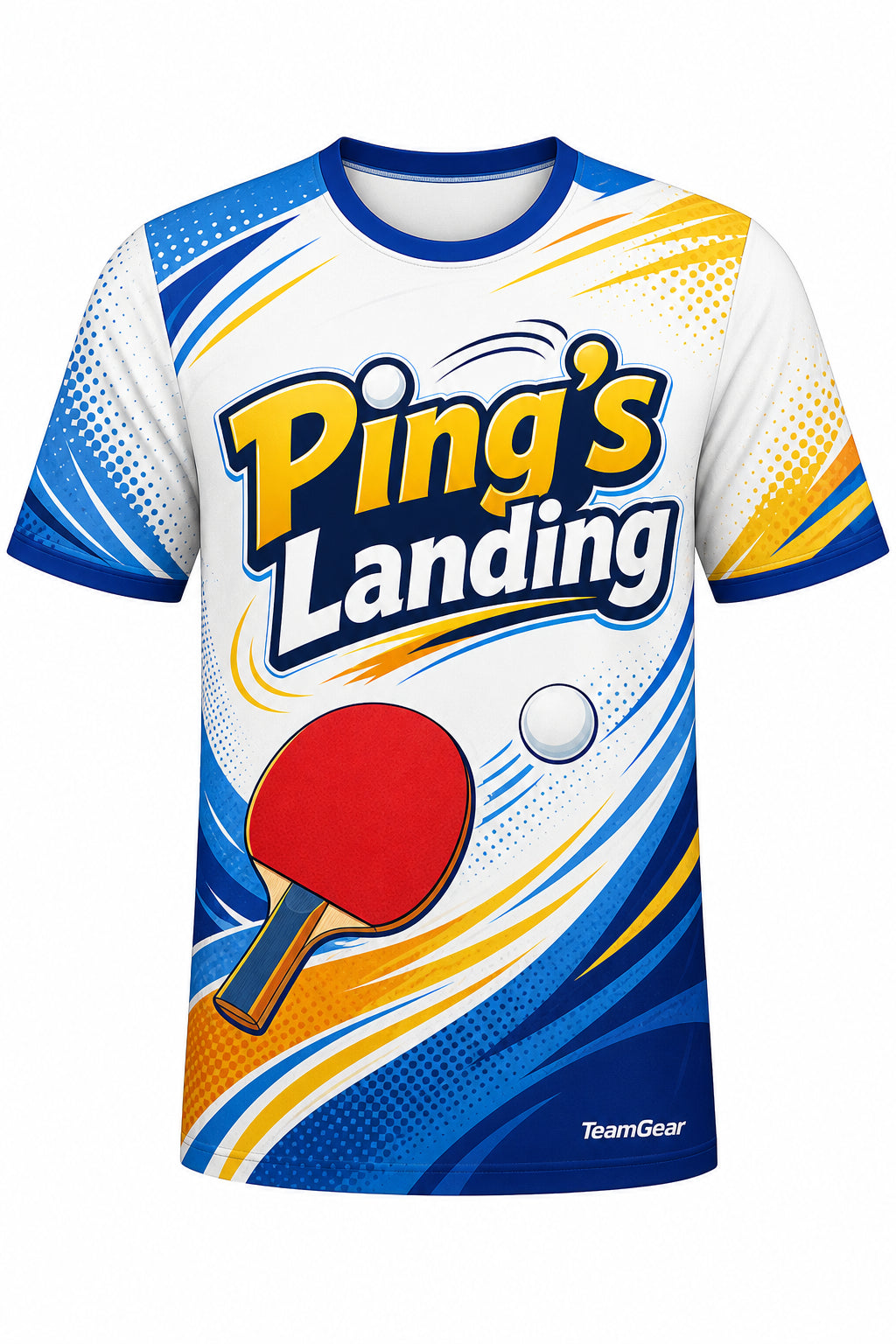 Ping's Landing White Table Tennis Jersey with name and number