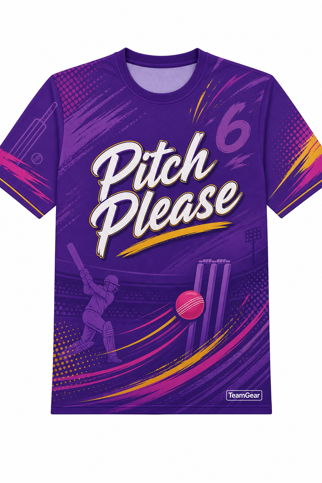 Pitch Please Purple Cricket Jersey design