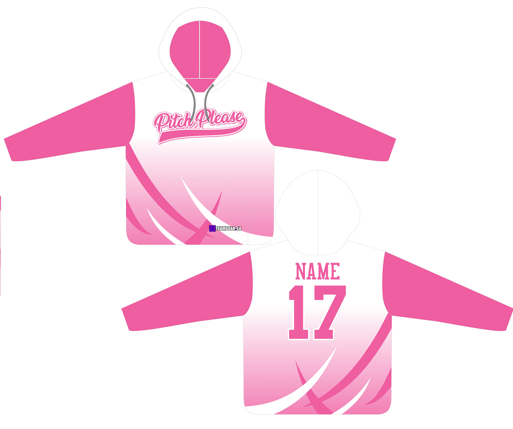 Pitch Please Pink Softball Hoodie with name and number