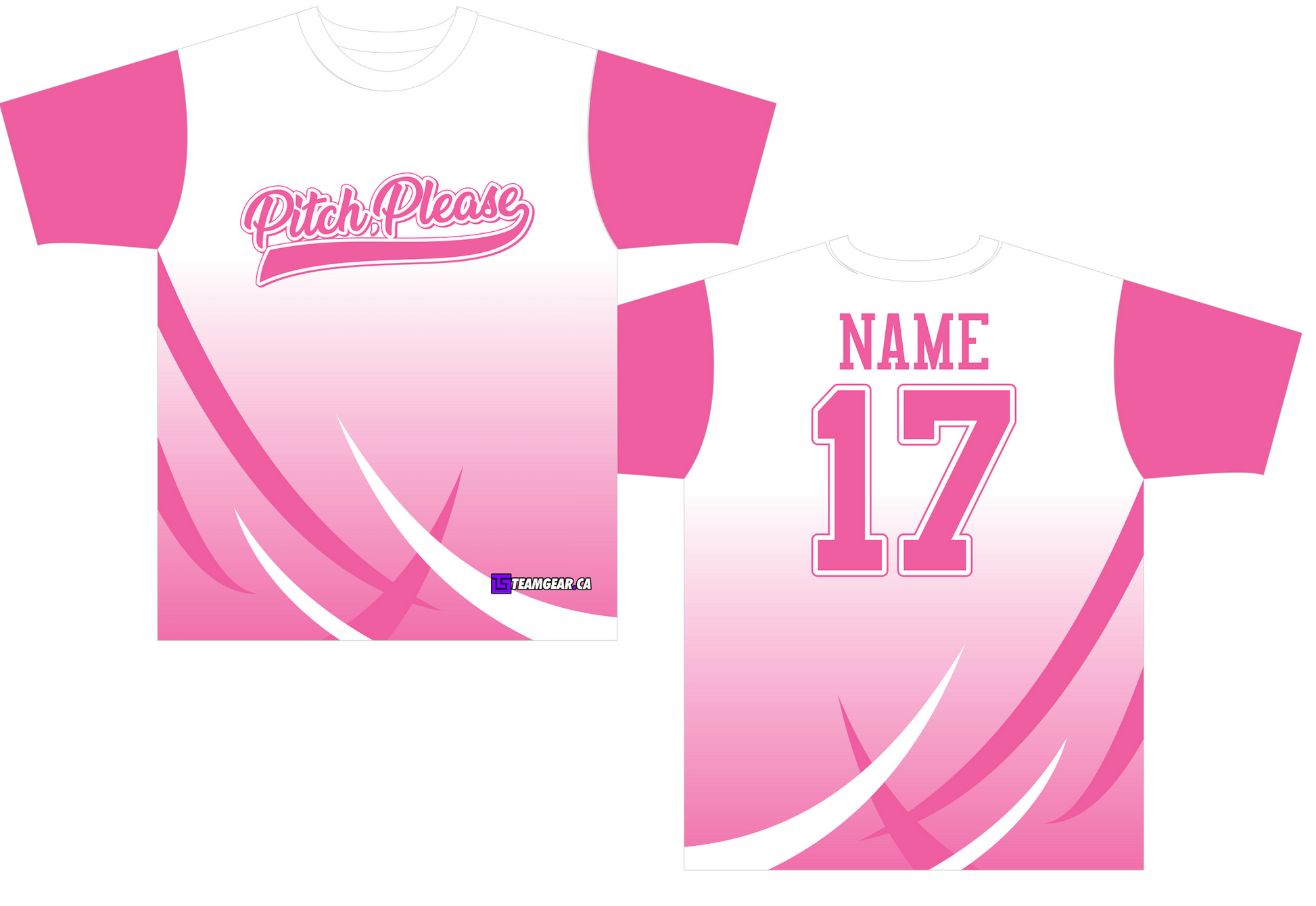 Pitch Please Pink Softball Jersey with short-sleeves