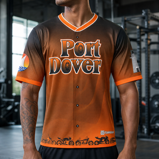 Friday the 13th Port Dover CityLink Button-Down Jersey — custom jersey worn on model — TeamGear Canada